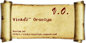 Vinkó Orsolya névjegykártya