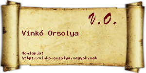 Vinkó Orsolya névjegykártya